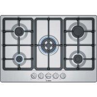 Bosch PGQ7B5B90 Series 4 75cm 5 Burner Gas Hob Brushed Steel Wok Burne