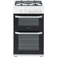 Hotpoint HD5G00KCW 50cm Twin Cavity Gas Cooker in White Catalytic Line