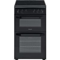 Hotpoint HD5V92KCB 50cm Twin Cavity Electric Cooker in Black Ceramic H