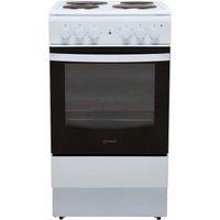 Indesit IS5E4KHW 50cm Single Oven Electric Cooker in White Solid Plate