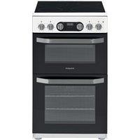 Hotpoint HD5V93CCW 50cm Double Oven Electric Cooker in White Ceramic H