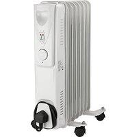 Daewoo HEA1130GE 1500W Oil Filled Radiator in White 3 Heat Settings