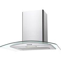 Candy CGM60NX 60cm Curved Glass Chimney Hood in Stainless Steel