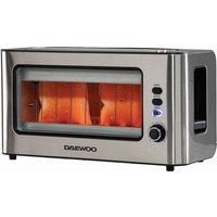 Daewoo SDA1060GE 2 Slice Transparent Glass Toaster in Silver