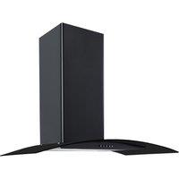 Culina CG60BKPF 60cm Curved Glass Chimney Hood in Black 3 Speed Fan