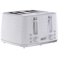 Daewoo SDA1864GE ARGYLE 4 Slice Patterned Toaster White