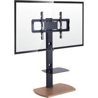 TTAP FS1 OAK Pedestal Floor Stand with Shelf in Light Oak