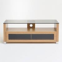 TTAP L642 1050 3O Elegance 1050mm TV Stand in Light Oak with Tinted Gl