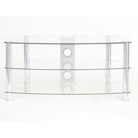 TTAP C303C 800 3C Vantage Curve 800mm TV Stand in Chrome Clear Glass