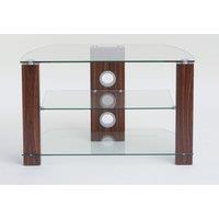 TTAP L630 600 3WC Vision 600mm TV Stand in Walnut with Clear Glass