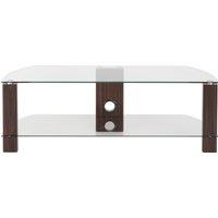 TTAP L630 12002WC Vision 1200mm TV Stand in Walnut with Clear Glass