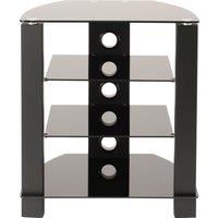 TTAP TVS1013 Vision 650mm 4 Shelf Hi Fi Rack in Black Black Glass