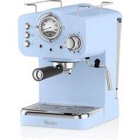 Swan SK22110BLN Retro Pump Espresso Coffee Machine in Blue 15 Bars