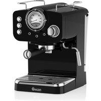 Swan SK22110BN Retro Pump Espresso Coffee Machine in Black 15 Bars