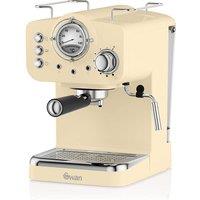 Swan SK22110CN Retro Pump Espresso Coffee Machine in Cream 15 Bars