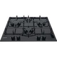 Hotpoint PCN642HBK 60cm 4 Burner Gas Hob in Black Auto Ignition