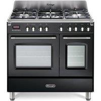 Delonghi DVTR906DFBL 90cm Wide Vintage Duel Fuel Range Cooker in Black