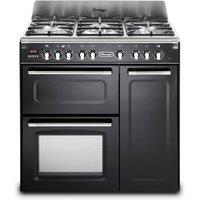 Delonghi D3VR908DFBL 90cm Wide Vintage Duel Fuel Range Cooker in Black