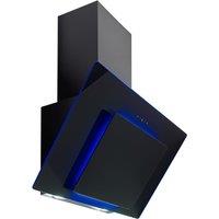 Culina UBHHH70BK 70cm Angled Chimney Hood in Black Glass Touch Control