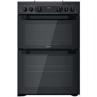 Hotpoint HDM67G0CMB 60cm Double Oven Gas Cooker in Black 84 42L