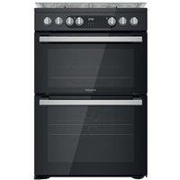 Hotpoint HDM67G9C2CSB 60cm Double Oven Dual Fuel Cooker in Black Gas H