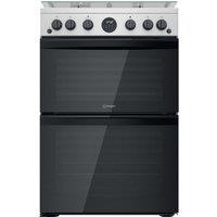 Indesit ID67G0MCXUK 60cm Double Oven Gas Cooker in St Steel Gas Hob 84