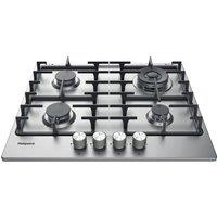 Hotpoint PPH60GDFIXUK 60cm 4 Burner Gas Hob in Stainless Steel Wok Bur