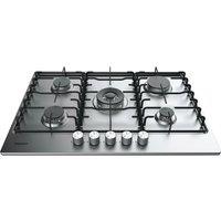 Hotpoint PPH75PDFIXUK 75cm 5 Burner Gas Hob in Stainless Steel Wok Bur