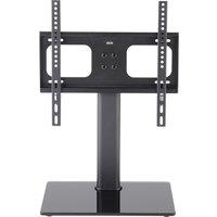 TTAP TT44S Black Glass Swivel Tabletop Pedestal TV Stand in Black