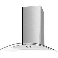 Culina UBSCG70SS 70cm Curved Glass Chimney Hood in St Steel 3 Speed Fa