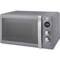 Swan SM22030LGRN Retro Style Microwave Oven in Grey 20 Litre 800W