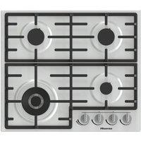 Hisense GM663XBUK 60cm 4 Burner Gas Hob in Stainless Steel Wok Burner