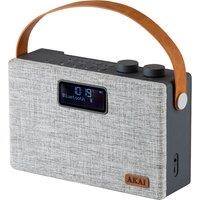 Akai A61029 Sonisk Bluetooth Rechargeable DAB FM Radio Grey