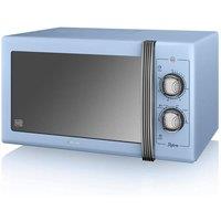 Swan SM22070LBLN Retro Style Microwave Oven in Blue 25 Litre 900W
