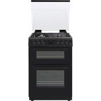 Hostess DOG60B 60cm Double Oven Gas Cooker in Black Glass Lid 25 71L