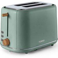 Tower T20027JDE Scandi 2 Slice Metal Toaster Jade Green