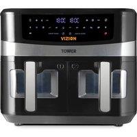 Tower T17100 9L VORTX Dual Zone Air Fryer with Vizion Windows