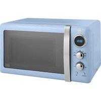 Swan SM22030LBLN Retro Style Microwave Oven in Blue 20 Litre 800W 2 Pr