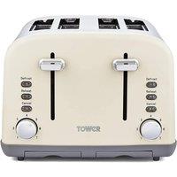Tower T20042PEB 4 Slice Infinity Stone Toaster in Cream 1800W