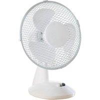 Daewoo COL1062GE 9 Inch Oscillating Table Fan in White 2 Speeds