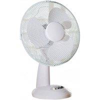 Daewoo COL1567GE 12 Inch Oscillating Table Fan in White 3 Speeds