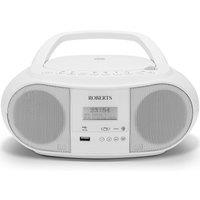 Roberts ZOOMBOX4W DAB FM Portable Boombox with CD Player USB in White