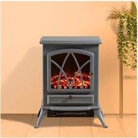 Daewoo HEA1841GE Real Flame Effect Electric Stove Fire in Grey