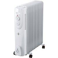 Highlands RAD04 2500W Oil Filled Radiator in White 3 Heat Settings