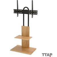 TTAP FS2 OAK Pedestal TV Stand with Shelf VESA Mount in Oak