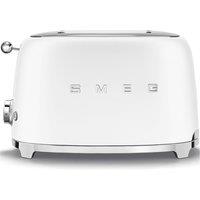 Smeg TSF01WHMUK Retro Style 2 Slice Toaster in Matte White