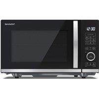 Sharp YC QG204AU B Flatbed Microwave Oven With Grill in Black 20L 800W