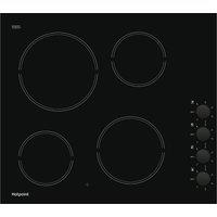 Hotpoint HR620RH 60cm 4 Zone Frameless Ceramic Hob Black Side Controls