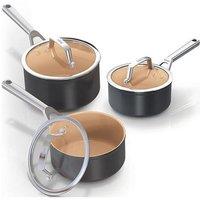Ninja CW93000UK Ceramic Coated Cookware 3 Piece Set in Apricot Grey