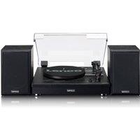 Lenco LS 101 Turntable Hi Fi Speakers in Black with Bluetooth Connecti